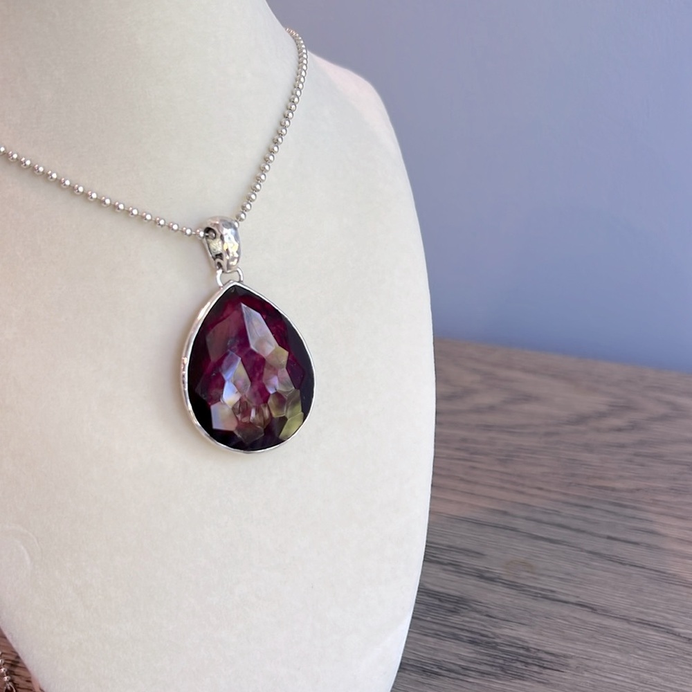 Ippolita Jumbo Teardrop Pendant - Amethyst Pyrite and Mother of Pearl Doublet